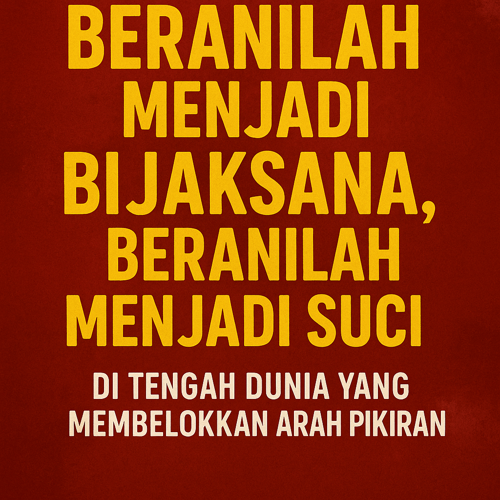 “Beranilah Menjadi Bijaksana, Beranilah Menjadi Suci: Di Tengah Dunia yang Membelokkan Arah Pikiran” “Beranilah Menjadi Bijaksana, Beranilah Menjadi Suci: Di Tengah Dunia yang Membelokkan Arah Pikiran”